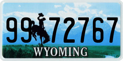 WY license plate 9972767