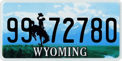 WY license plate 9972780