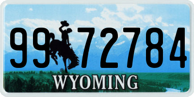 WY license plate 9972784