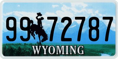 WY license plate 9972787