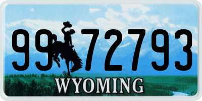 WY license plate 9972793