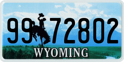 WY license plate 9972802