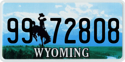 WY license plate 9972808