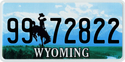 WY license plate 9972822