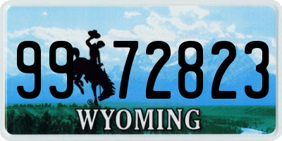 WY license plate 9972823