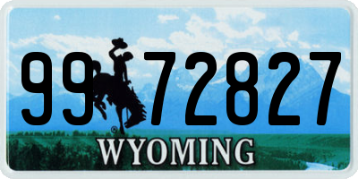 WY license plate 9972827