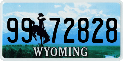 WY license plate 9972828