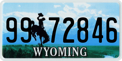 WY license plate 9972846