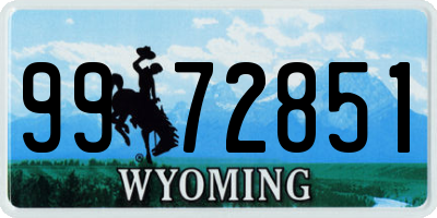 WY license plate 9972851