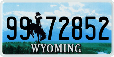 WY license plate 9972852