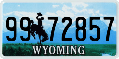 WY license plate 9972857