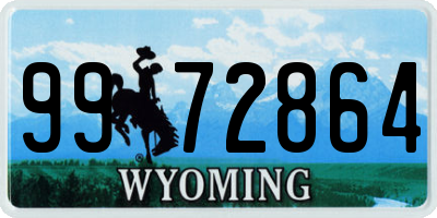 WY license plate 9972864
