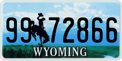 WY license plate 9972866