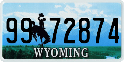 WY license plate 9972874