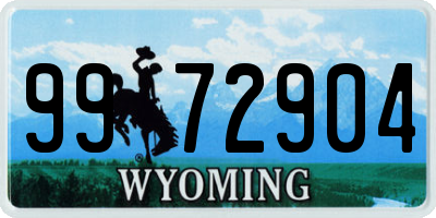 WY license plate 9972904