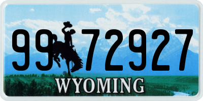 WY license plate 9972927