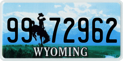 WY license plate 9972962