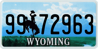 WY license plate 9972963