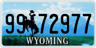 WY license plate 9972977