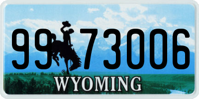 WY license plate 9973006