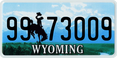 WY license plate 9973009