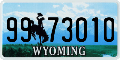 WY license plate 9973010