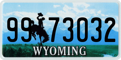 WY license plate 9973032