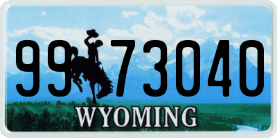 WY license plate 9973040