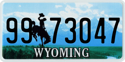 WY license plate 9973047