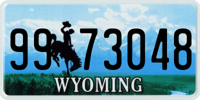 WY license plate 9973048