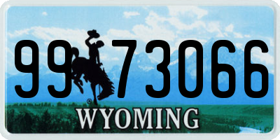 WY license plate 9973066
