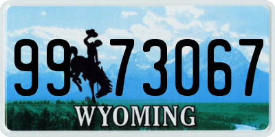 WY license plate 9973067