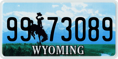 WY license plate 9973089