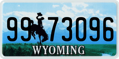 WY license plate 9973096