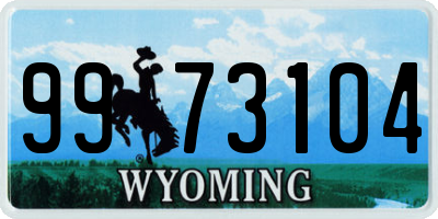WY license plate 9973104