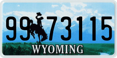 WY license plate 9973115
