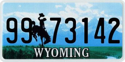 WY license plate 9973142