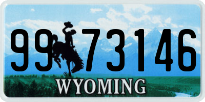 WY license plate 9973146