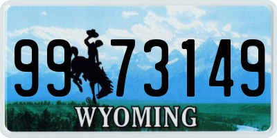 WY license plate 9973149