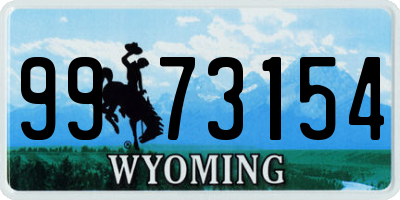 WY license plate 9973154