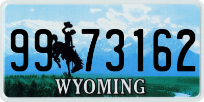 WY license plate 9973162