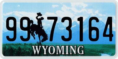 WY license plate 9973164