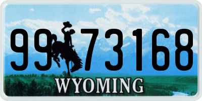 WY license plate 9973168