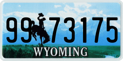 WY license plate 9973175