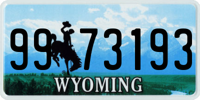 WY license plate 9973193