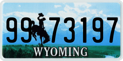 WY license plate 9973197