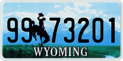 WY license plate 9973201