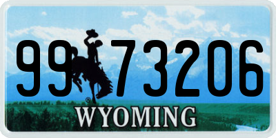 WY license plate 9973206