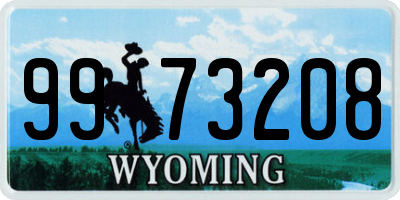 WY license plate 9973208