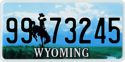 WY license plate 9973245